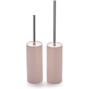 Matt Gray Ceramic Toilet Brush and Holder Set, Freestanding Toilet Bowl Cleaners Brush, Scrubber Brush for Toilet, Bathroom Accessories with Stainless Handle, Deep Cleaning