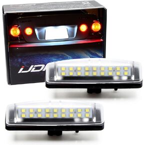 iJDMTOY OEM-Fit 3W 18-SMD Xenon White Full LED License Plate Light Kit Compatible with Lexus is GS ES RX HS, Compatible with Toyota Prius Camry, Scion tC, etc