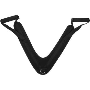 FAVOMOTO Back Crunch Strap Ab Crunch Harness Exercise Cable Machine Attachment Rope with Padding and 2 Handles Abdominal Crunch Strap