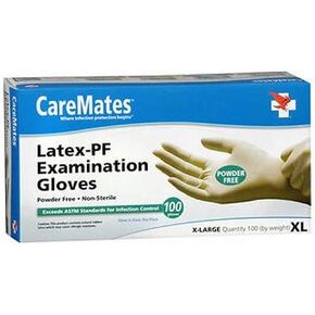 Latex-PF Examination Gloves - No Powder - Box of 100 - X-Large