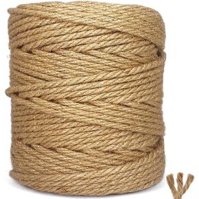Natural Jute Twine,3ply Jute Twine 656 Feet Long Brown Twine String Rope for Crafts,Gift Wrapping,Gardening,Packing and Home Decor 2mm Jute Twine