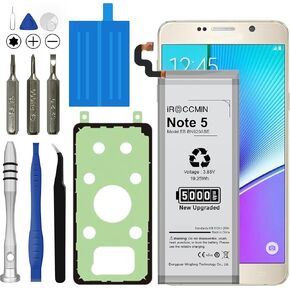 بطارية Galaxy Note 5، بطارية بديلة عالية السعة 5000 مللي أمبير في الساعة لهاتف Samsung Galaxy Note 5 N920 N920V N920A N920T N920P N920R4 مع أدوات إصلاح، EB-BN920ABE in Kuwait