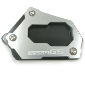 Silver Top CNC Motorcycle Side Kickstand Foot Side Stand Extension Pad Plate Compatible with BMW R1250GS ADV LC Rallye 2018-2021