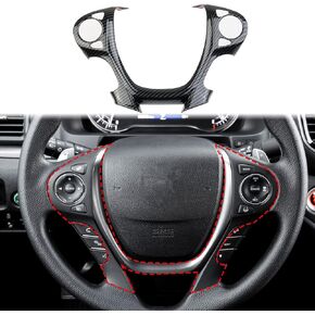 crosselec Carbon Fiber Interior Steering Wheel Trim Cover for 2017-2024 Ridgeline for 2016-2018 Honda Pilot