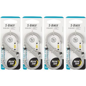Nite Ize S-Biner SlideLock Stainless Steel - Size 4 - Stainless - 4 Count (4 Pack)
