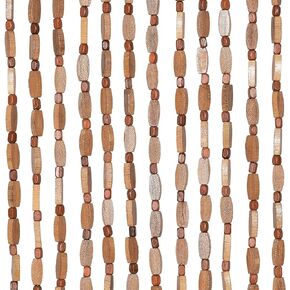 Handmade Bamboo Beaded Curtain for Doorway 35.5 x 75 Inches 52 Strands Hanging Door Beads Hippie Curtain for Bedroom Living Room Boho Rustic Home Store Decor, Brown
