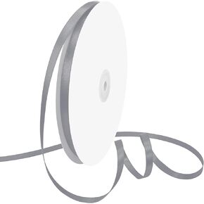 1/4 Inch x 100 Yards Double Face Silver Satin Ribbon 100% Polyester Ideal for Gift Wrapping Crafts Wedding Party Decor in Saudi Arabia