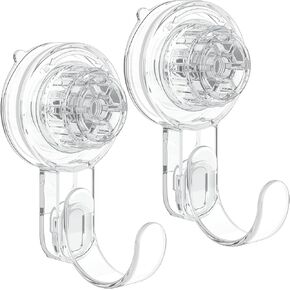 Clear Wreath-Hanger, 22 LB Strong Suction-Cup-Wreath-Hooks, 2 Pack Wreath-Door-Hanger Halloween Christmas Decorations, Welcome Sign for Front Door Indoor Outdoor, Removable Wreath Holder Window Glass
