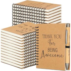 Yeaqee 76 Set Teacher Inspirational Gifts Small Notepads Bulk Inspirational Journals Mini Notebooks with Bamboo Pen Believer Appreciation Gifts for School Office (Teacher)