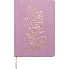 DesignWorks Ink Affirmations Lavender 7.5'' x 10.25'' Jumbo Journal Notebook with Vegan Suede Cover, Gold Accents, Lined Pages, Ribbon Marker for Work, Writing, Journaling (JD80-2028)