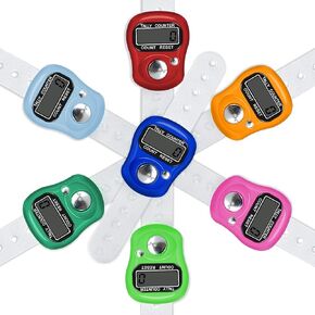 1Pc Blue 5 Digit LED Digital Row Counter, Display Counter Clicker, Handheld Number Click Counter, Electronic Finger Counter Hand Tally Counter with Ring for Golf, Track and Field Lap Counters
