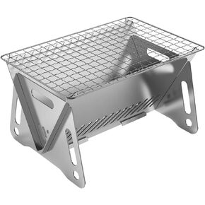 Wood Burning Camping Stove Folding With Pot Stand Portable Stainless Steel Grill Backpacking Stove For Hiking Picnic