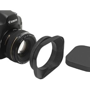 غطاء عدسة كاميرا 49 ملم، مقاس عالمي، تصميم مربع، يناسب Canon وNikon وFujifilm وSony والمزيد، أسود in Kuwait