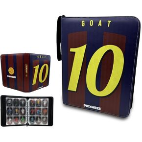 Card Binder 9-Pocket, 50 Removable Sleeves Trading Card Binder, Portable Storage Package Fits 900 Cards, Sports Card Collectible Holder for Soccer Card Albums - New Blue/White