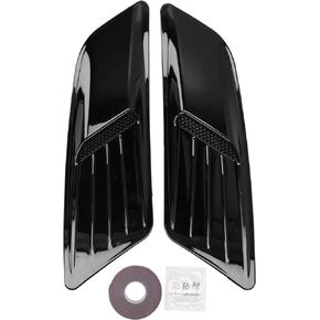 Hood Air Vent Cover, 2pcs Universal Glossy Black Car Front Hood Air Vent Cover Trim Fit for Mustang 2015-2017