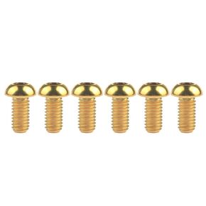 Titanium M6 12 16 20 25 30 Button Head Bolt Screws Pack of 6 (M6x16mm, Silver)