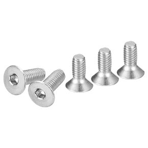 M6-1 x 10mm Flat Head Socket Cap Screws, 12 Pack 304 Stainless Steel Hex Socket Flat Head Screws, Full Thread, Countersunk Bolts