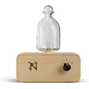 Serenity Wood & Glass Diffuser for Essential Oils, Cold-Air Oil Diffuser with Ambient Lighting, Cordless & Waterless Diffuser, Automatic Shut Off Option, Oil Diffuser for Bedroom, Office