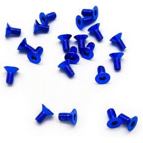 20pcs M3 Countersunk Screws 6063 Aluminum Hex Socket (Anodized Colors) (6mm / 10mm / 16mm / 20mm) (M3x10mm, Red) in Kuwait