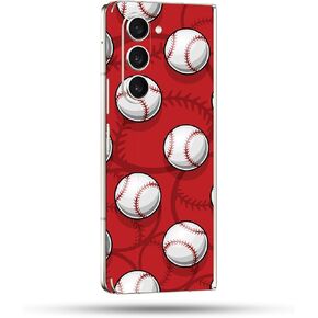 MightySkins Skin Compatible with Samsung Galaxy Z Fold 5 Full Wrap - Tiled Baseball | Protective, Durable, and Unique Vinyl Decal wrap Cover | Easy to Apply & Change Styles | Made in The USA