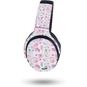MightySkins Carbon Fiber Skin Compatible with Skullcandy Crusher ANC 2 - Unicorn Popsicle | Protective, Durable Textured Carbon Fiber Finish | Easy to Apply in Saudi Arabia