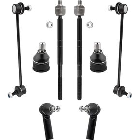 BOXI 8pcs Front Lower Ball Joints Sway Bars + Inner & Outer Tie Rods for Ford Escape 2001 2002 2003 2004 / Mazda Tribute 2001 2002 2003 2004 | K80107 ES3631 K80104 EV424
