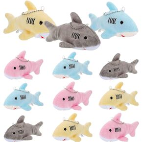 Mini Stuffed Animal Soft Shark Plush Toys Shark bulk Party Favors Shark Party Tiny Ocean Animal Toys for Baby Kids Stuffs, 4.7 Inch（multicolor）