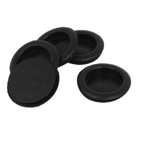 uxcell A15050500ux0913 Black Rubber Closed Blind Blanking Hole Wire Cable Grommets 40mm (ID 29.5mm) 5pcs