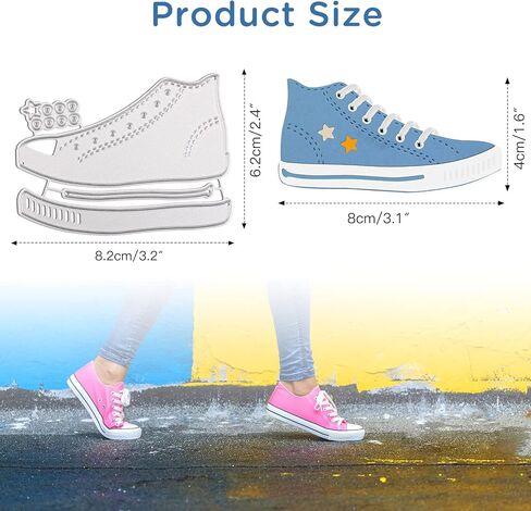 قوالب قطع معدنية، قوالب حرفية للأحذية القماشية، استنسل قطع قوالب منقوشة لألبوم الصور القصاصات، استنسل مجلد منقوش مزخرف. (لا تتضمن أربطة الحذاء) in Kuwait