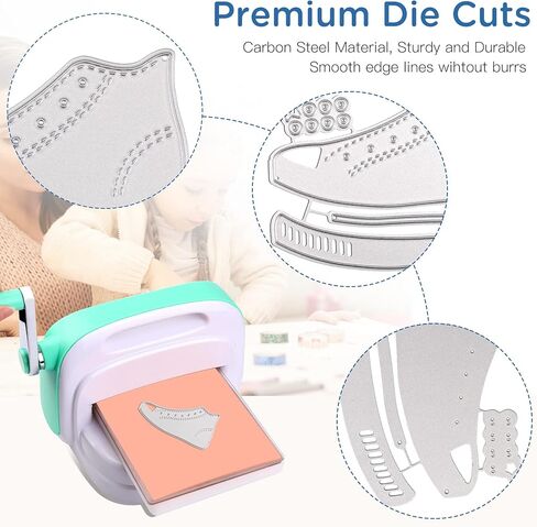 قوالب قطع معدنية، قوالب حرفية للأحذية القماشية، استنسل قطع قوالب منقوشة لألبوم الصور القصاصات، استنسل مجلد منقوش مزخرف. (لا تتضمن أربطة الحذاء) in Kuwait