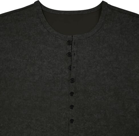 Retro Henley Shirts for Men Short Sleeve Distressed Casual Button Slim Fit Tee Shirts in Kuwait