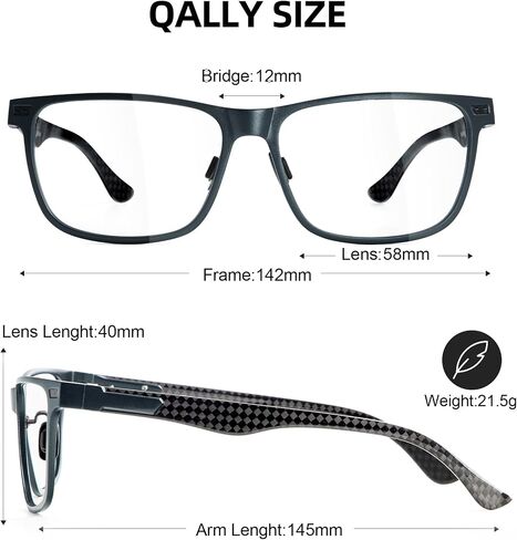 Mens Carbon Fiber Blue Light Blocking Glasses Reduce Eyestrain Glasses Filter UV Light Computer Glasses with Clear Lens in Saudi Arabia