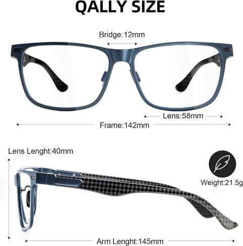 Mens Carbon Fiber Blue Light Blocking Glasses Reduce Eyestrain Glasses Filter UV Light Computer Glasses with Clear Lens in Saudi Arabia