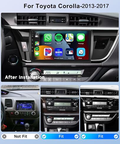 【8Core 6+128G】 لسيارة Toyota Corolla 2013-2017 ستيريو سيارة Android مع Carplay اللاسلكي Android Auto، 10.1 بوصة HD 1280 * 720P IPS شاشة لمس راديو GPS WiFi DSP صوت بلوتوث 5.0 SWC كاميرا احتياطية in Saudi Arabia
