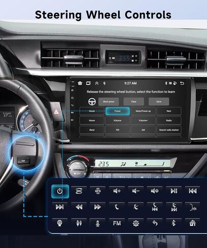 【8Core 6+128G】 لسيارة Toyota Corolla 2013-2017 ستيريو سيارة Android مع Carplay اللاسلكي Android Auto، 10.1 بوصة HD 1280 * 720P IPS شاشة لمس راديو GPS WiFi DSP صوت بلوتوث 5.0 SWC كاميرا احتياطية in Saudi Arabia