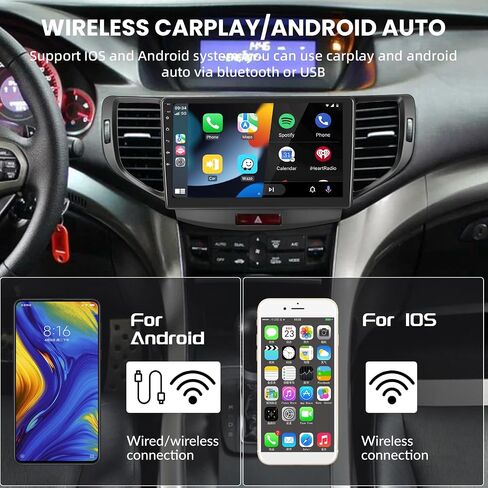 Android Stereo for Honda Spirior Accord 8 for Acura TSX 2008 2009-2012 Support Wireless Carplay/Android Auto, 9" Touchscreen GPS Navigation Bluetooth USB WiFi FM/RDS Radio Receiver AHD Backup Camera in Saudi Arabia