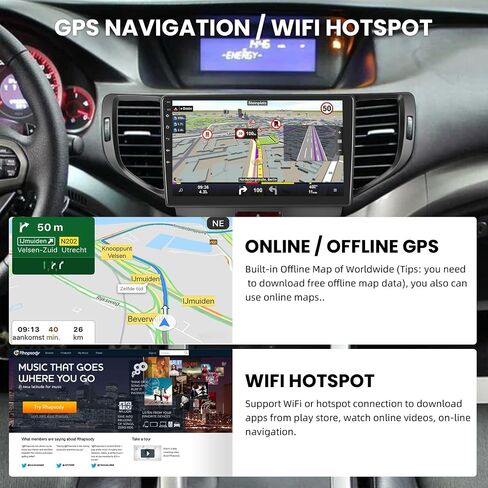 Android Stereo for Honda Spirior Accord 8 for Acura TSX 2008 2009-2012 Support Wireless Carplay/Android Auto, 9" Touchscreen GPS Navigation Bluetooth USB WiFi FM/RDS Radio Receiver AHD Backup Camera in Saudi Arabia
