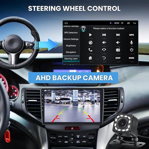 Android Stereo for Honda Spirior Accord 8 for Acura TSX 2008 2009-2012 Support Wireless Carplay/Android Auto, 9" Touchscreen GPS Navigation Bluetooth USB WiFi FM/RDS Radio Receiver AHD Backup Camera in Saudi Arabia