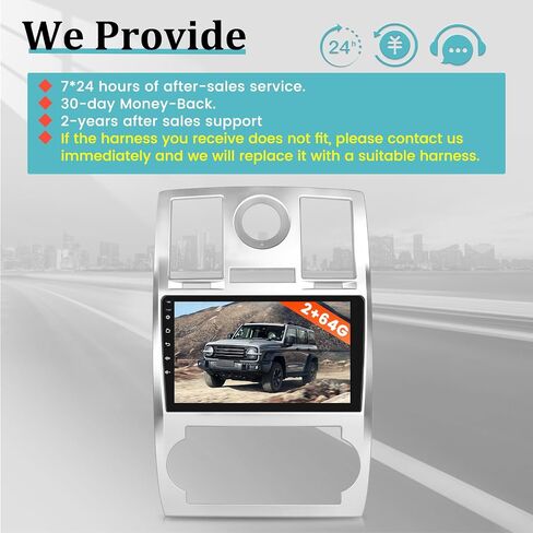 [2+64G] لسيارة Chrysler 300C 300 2004-2011 Android 13 ستيريو - تشغيل لاسلكي وAndroid Auto - راديو سيارة بشاشة لمس عالية الدقة 9 بوصة - صوت EQ، وصلة مرآة، ملاحة GPS، واي فاي، SWC + كاميرا احتياطية AHD in Saudi Arabia