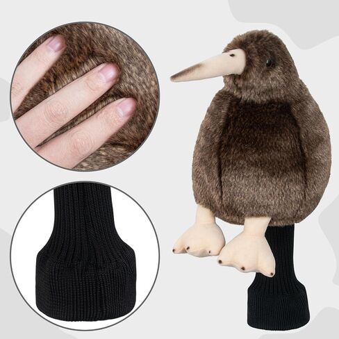 Kiwi Golf Headcover Animal Driver Headcover Hybrid Headcover Long Neck, Funny Plush Golf Club Head Covers (New Zealand National Bird Endangered Species) in Saudi Arabia