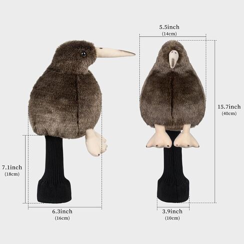 Kiwi Golf Headcover Animal Driver Headcover Hybrid Headcover Long Neck, Funny Plush Golf Club Head Covers (New Zealand National Bird Endangered Species) in Saudi Arabia