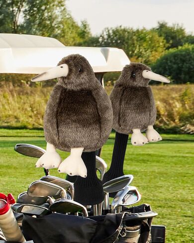 Kiwi Golf Headcover Animal Driver Headcover Hybrid Headcover Long Neck, Funny Plush Golf Club Head Covers (New Zealand National Bird Endangered Species) in Saudi Arabia