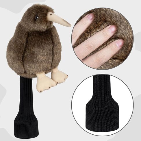 Kiwi Golf Headcover Animal Driver Headcover Hybrid Headcover Long Neck, Funny Plush Golf Club Head Covers (New Zealand National Bird Endangered Species) in Saudi Arabia