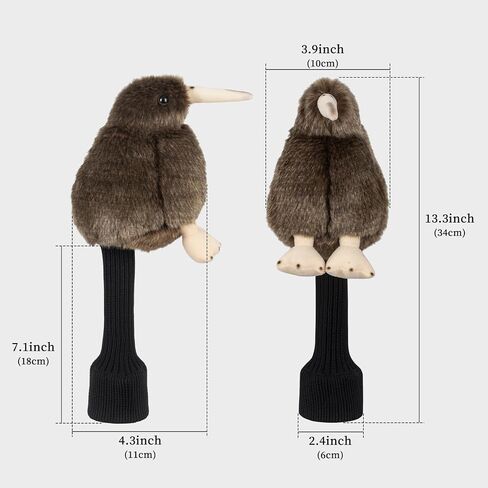 Kiwi Golf Headcover Animal Driver Headcover Hybrid Headcover Long Neck, Funny Plush Golf Club Head Covers (New Zealand National Bird Endangered Species) in Saudi Arabia