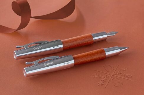 Faber Castell F148200Faber-Castell E-Motion fountain Pen Brown M, Pear wood brown. in Saudi Arabia