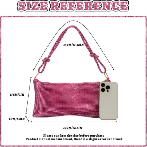 Rhinestone Purse Sparkly Evening Clutch Silver Diamond Purses for Women Party Prom Wedding Bling Handbag in Saudi Arabia