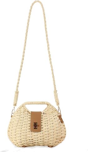 YYW Straw Bag Women Woven Beach Handbag Basket Shape Tote Bags for Spring Summer Purse in Saudi Arabia