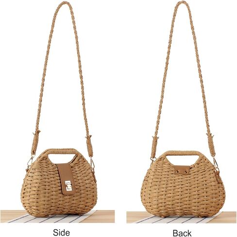 YYW Straw Bag Women Woven Beach Handbag Basket Shape Tote Bags for Spring Summer Purse in Kuwait