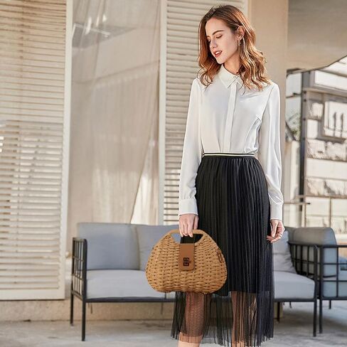 YYW Straw Bag Women Woven Beach Handbag Basket Shape Tote Bags for Spring Summer Purse in Saudi Arabia
