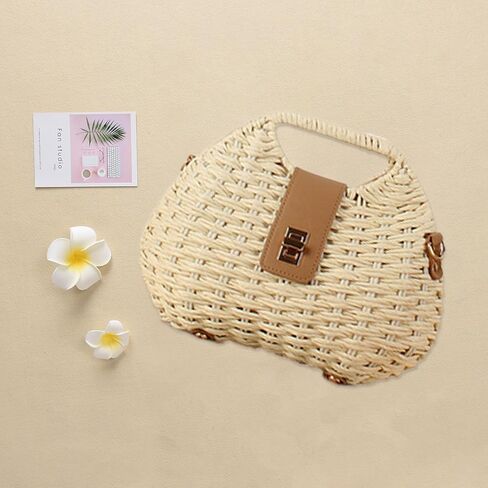 YYW Straw Bag Women Woven Beach Handbag Basket Shape Tote Bags for Spring Summer Purse in Saudi Arabia